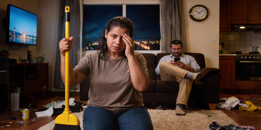 Enquanto ela descansa, ele age: a nova face do cuidado no Brasil, onde dividir o esfregão é dividir o amor e a saúde.